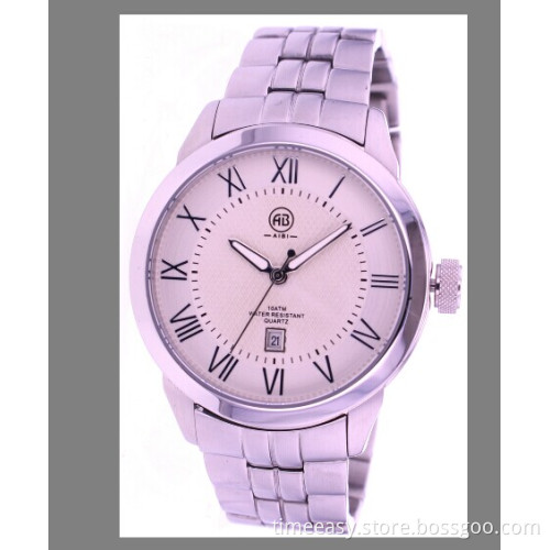 2014 New Stainless Steel Men Watches with Silver Plating